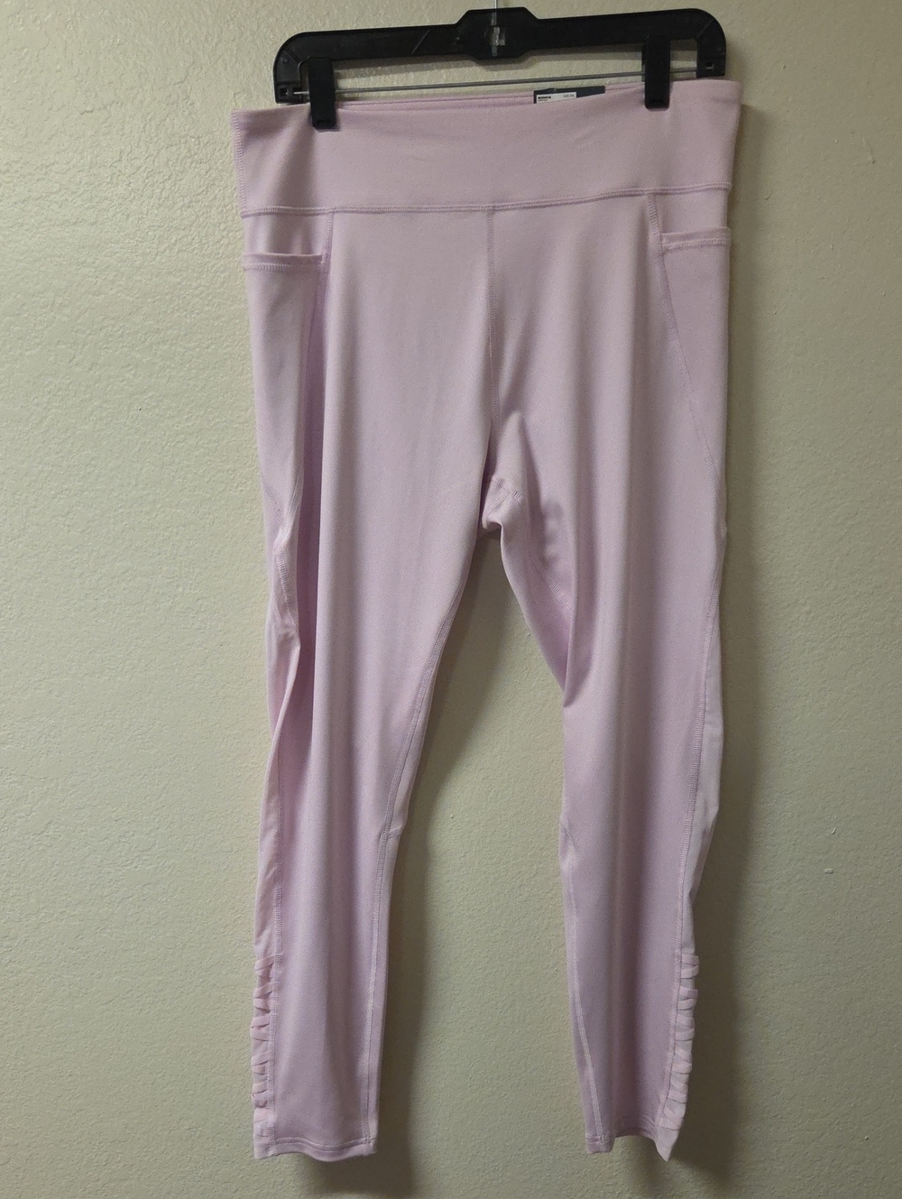 tek gear Light Pink Workout Leggings with Yellow Logo